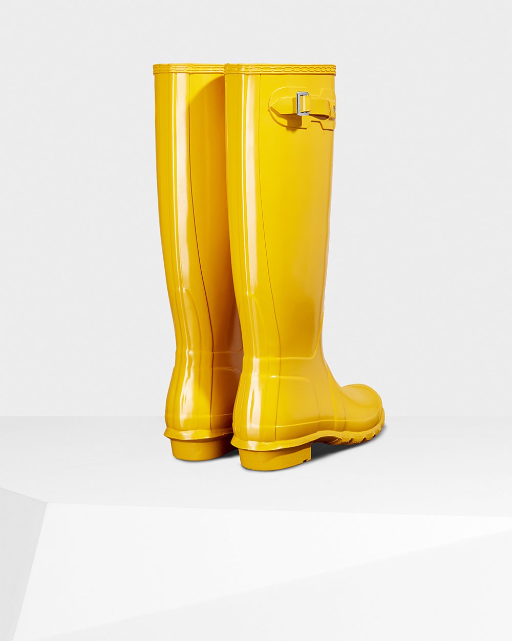 Women Hunter Original Gloss | Tall Rain Boots Yellow | NZ-16847-WOJE